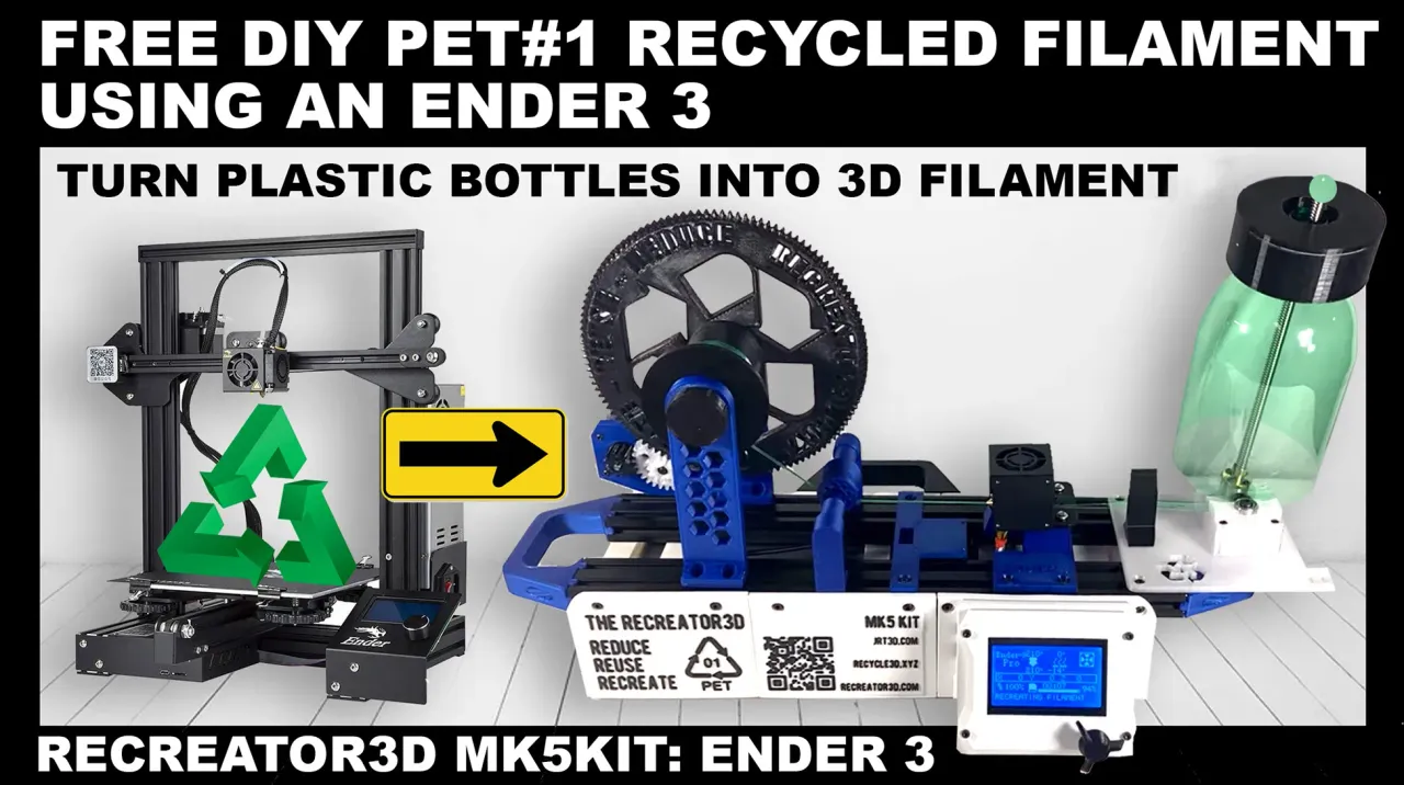 PET Filament Maker with The Recreator 3D - MK5Kit : - Turn PET1 plastic bottles into 3D by JRT3D | Download free STL model | Printables.com