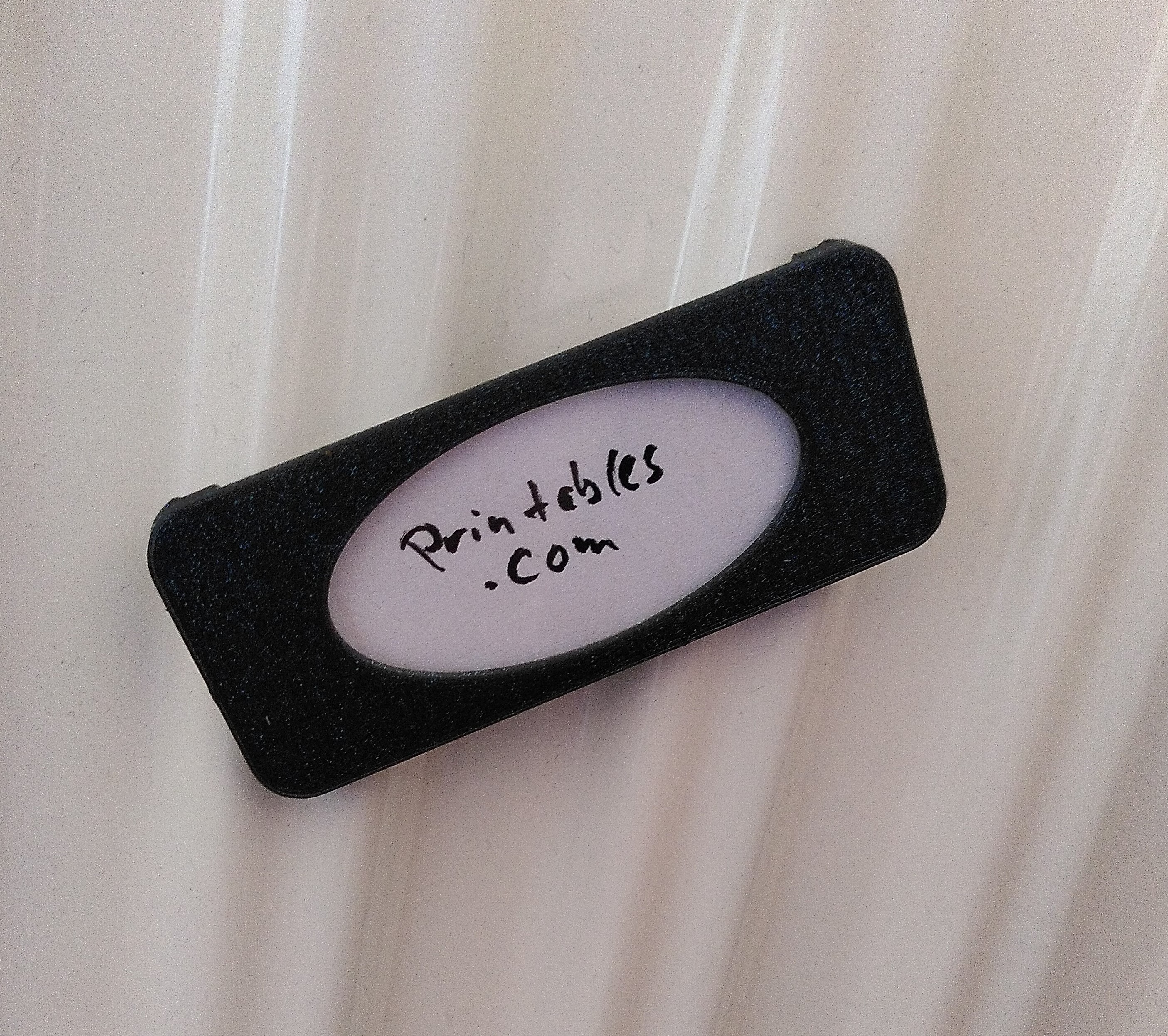 Magnetic Label holder with glass insert / Magnetisches Schild mit Glas Einsatz
