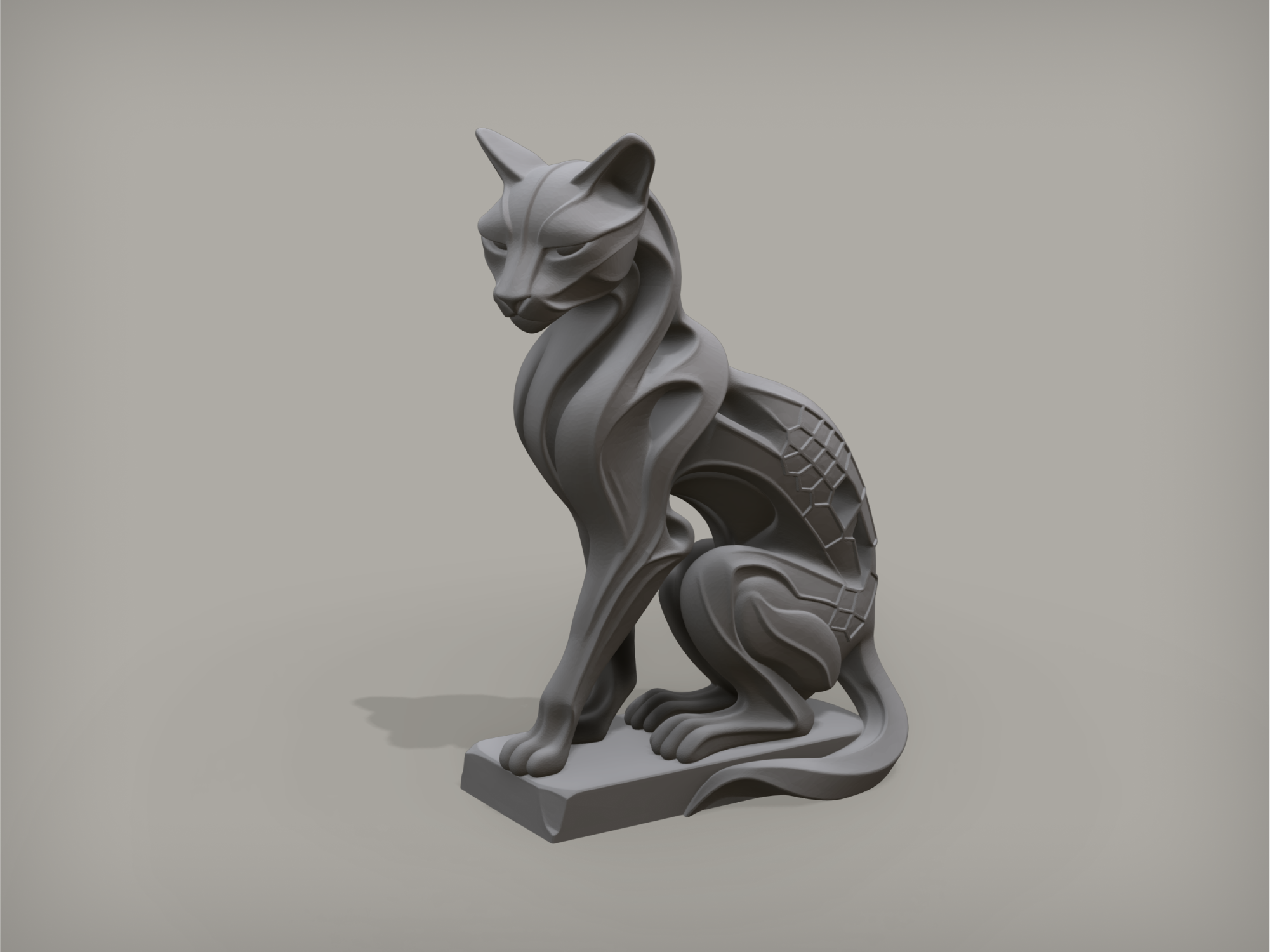 Miniatura 2 do modelo 3D Cat Statue