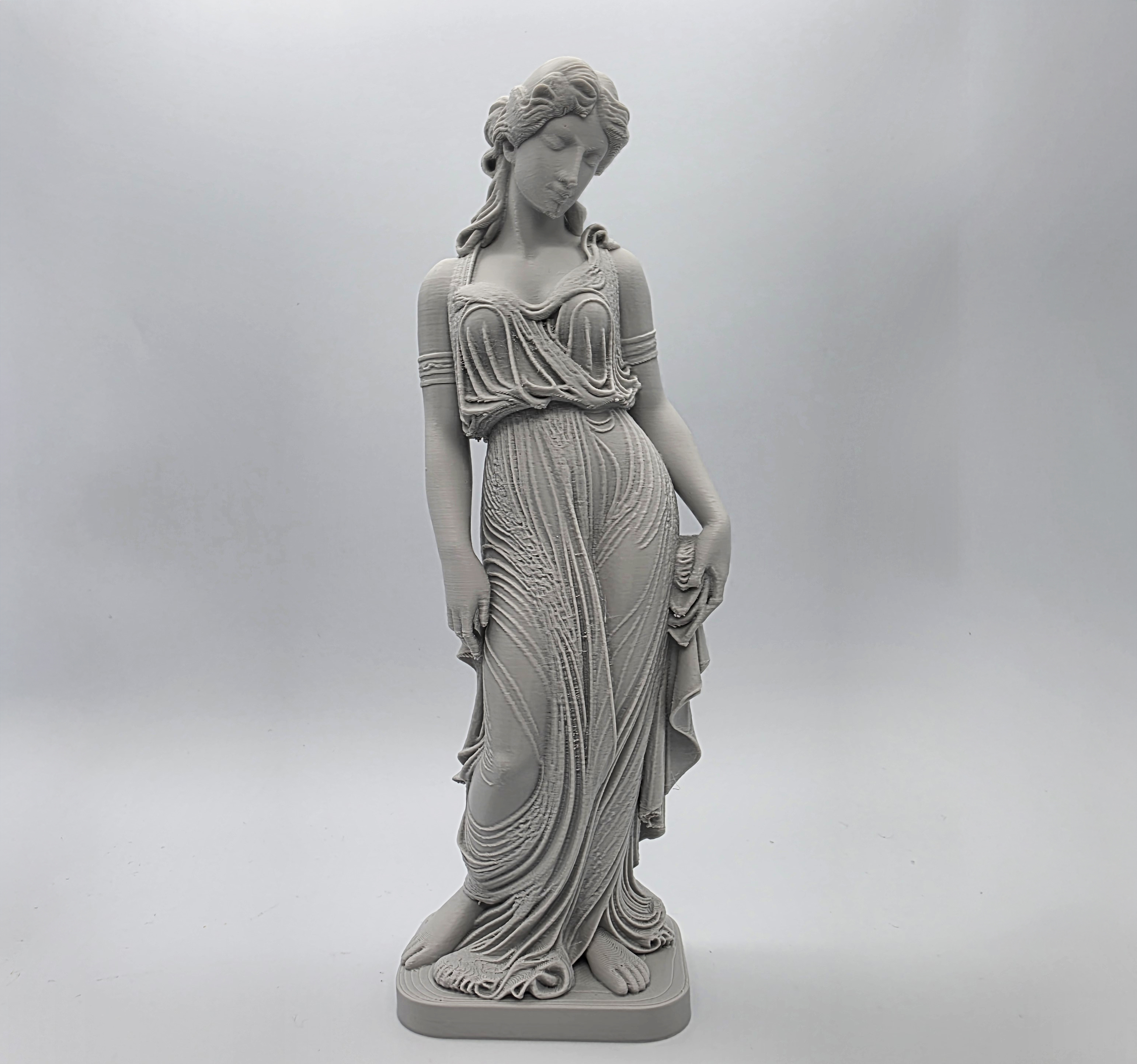 Classical Greek Goddess in Draped Gown Statue