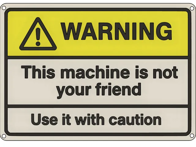 Safety sign machine warning