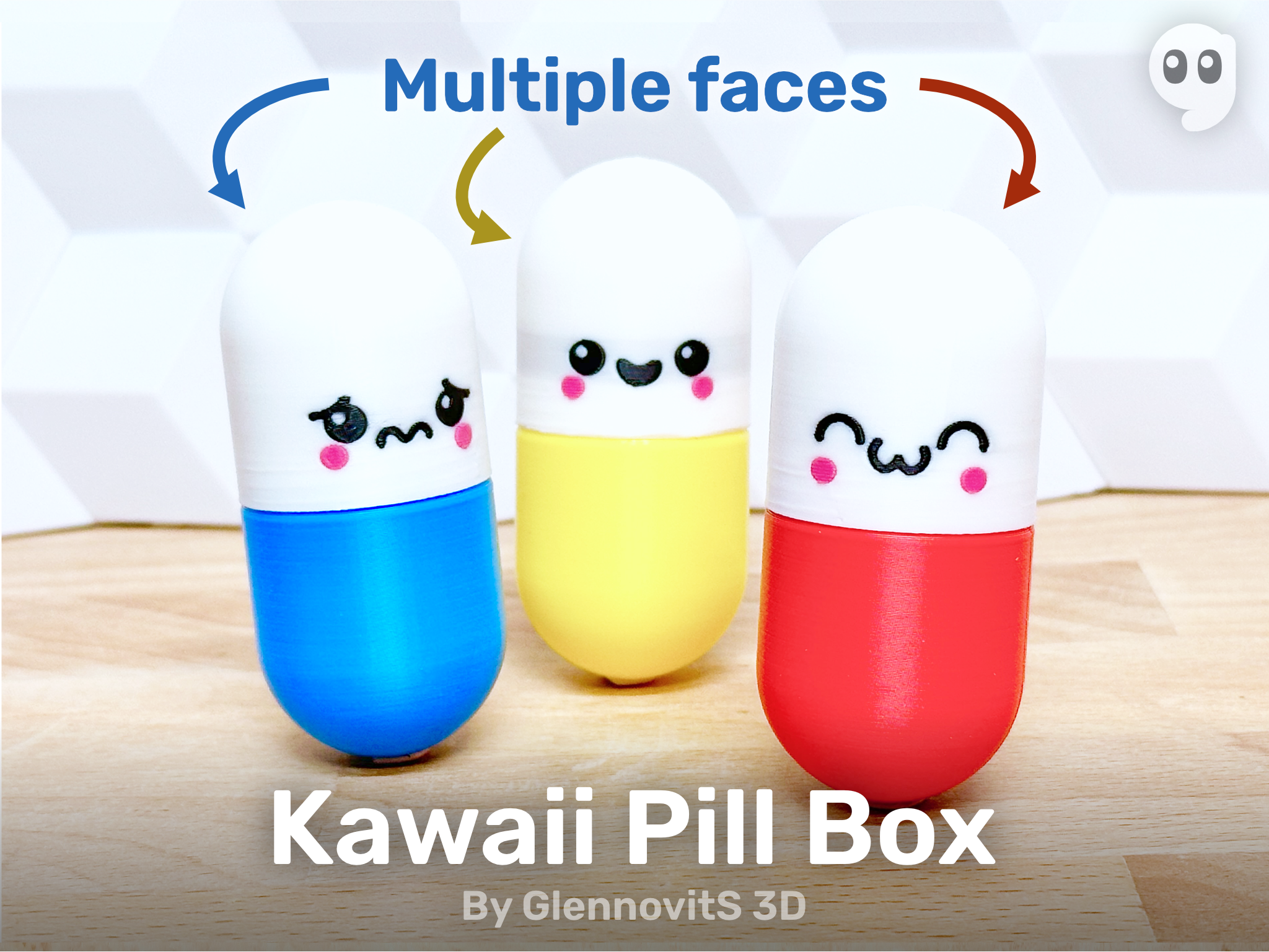 Kawaii Pill Box (cute faces to your storage)
