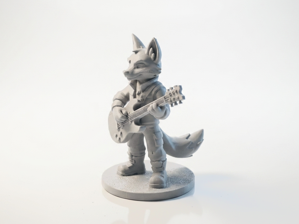 Guitar Fox Figurine Animal 3D Printable