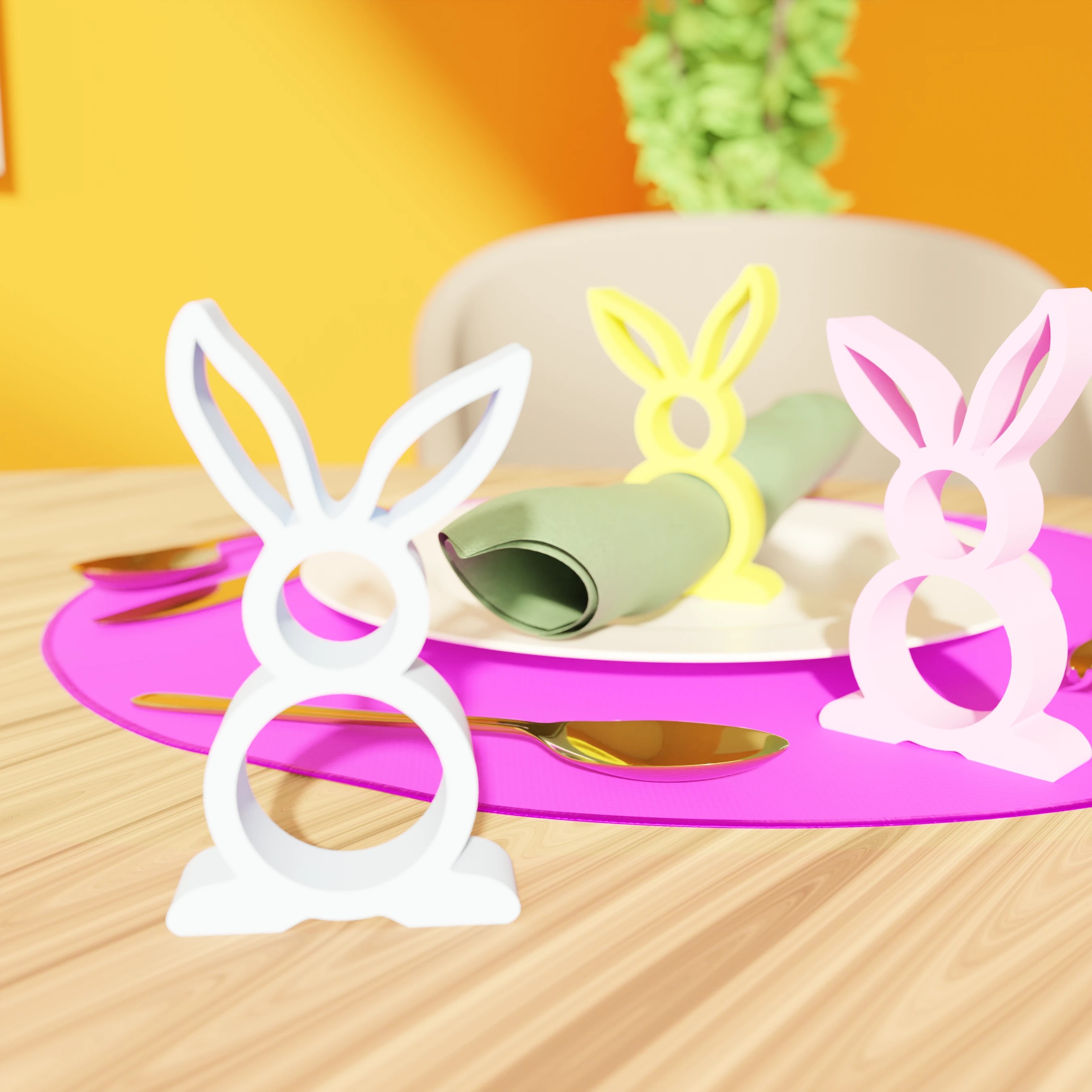 Miniatura 5 do modelo 3D Easter Bunny Napkin Ring Decoration