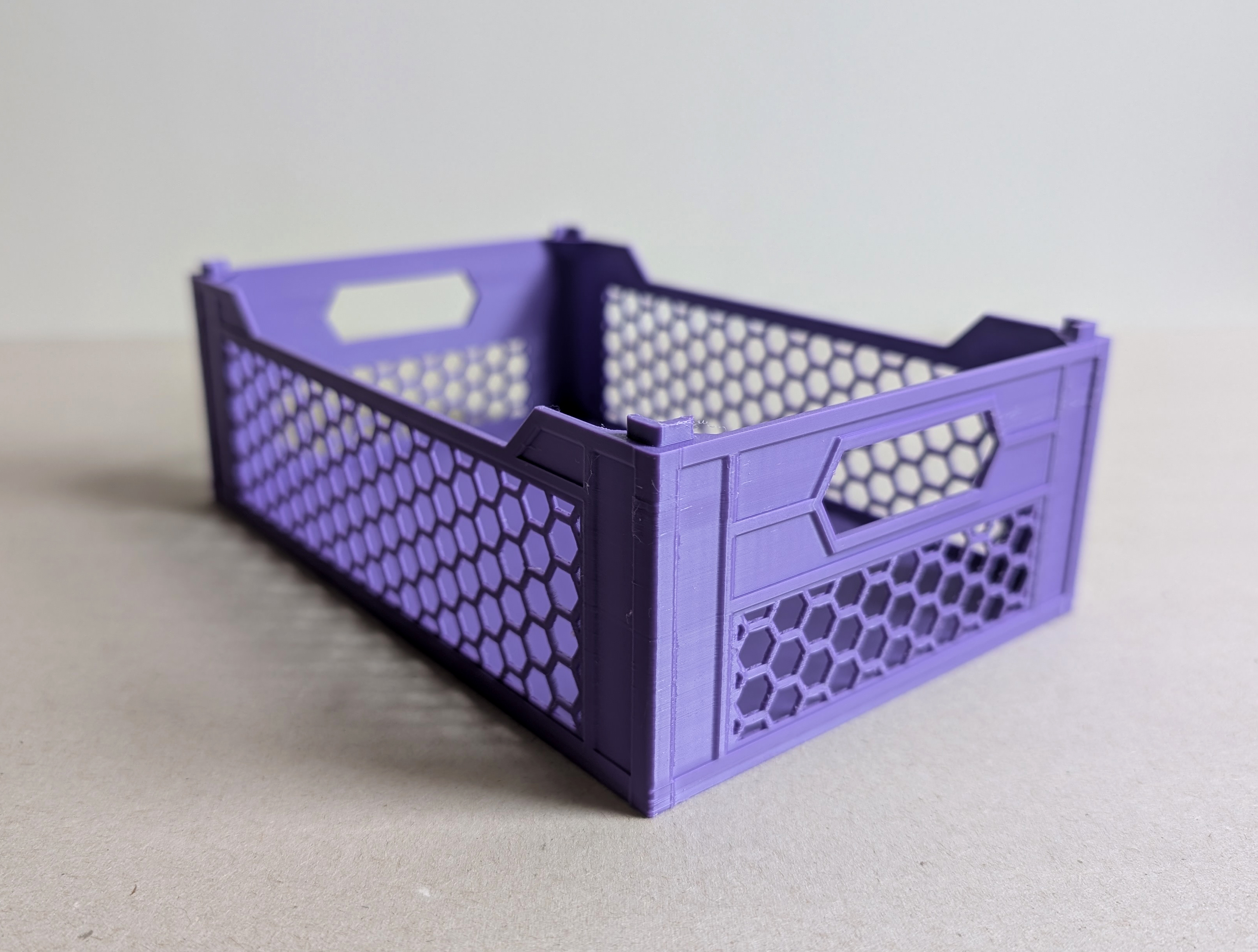 Stackable Crate Plus - Honeycomb Edition (less material) | REMIX