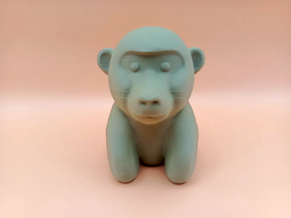Smooth Chibi Baboon Sculpture