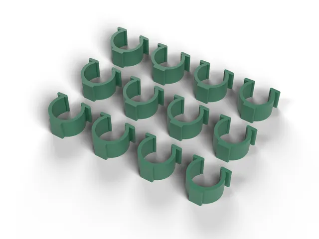 Polytunnel Hoop Clips - 12 Snap-On Clips for Netting and Fleece on Pipe Hoops, No Supports (OpenSCAD)