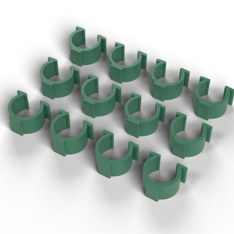 Polytunnel Hoop Clips - 12 Snap-On Clips for Netting and Fleece on Pipe ...