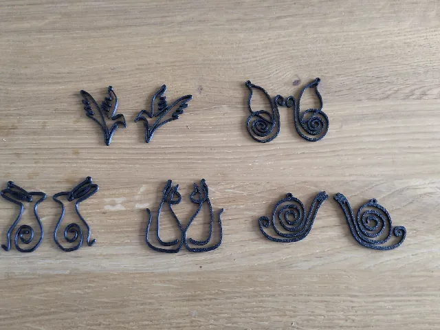 Line Art animal earrings