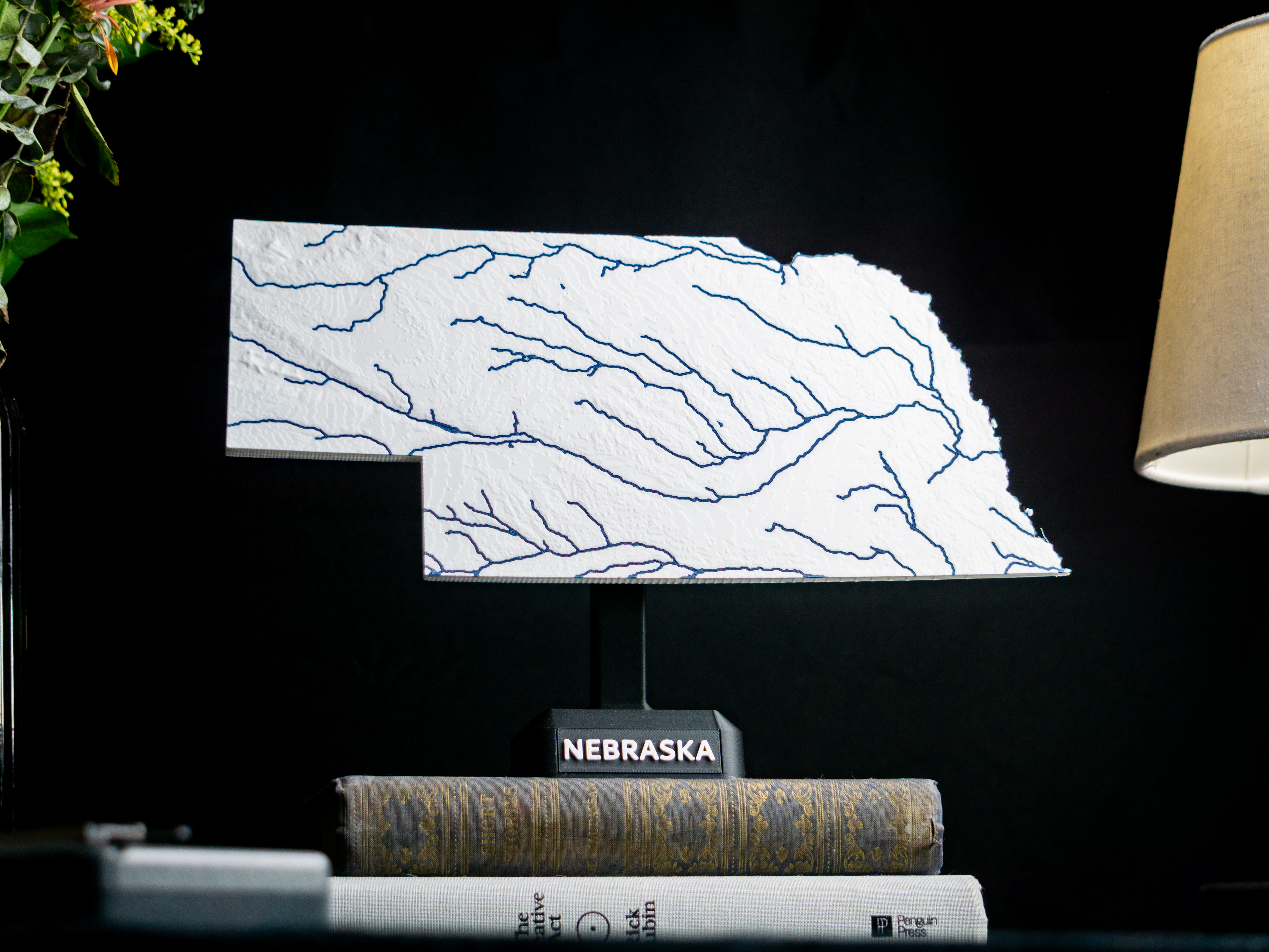 Nebraska, USA (NE) Topographic Map with Rivers