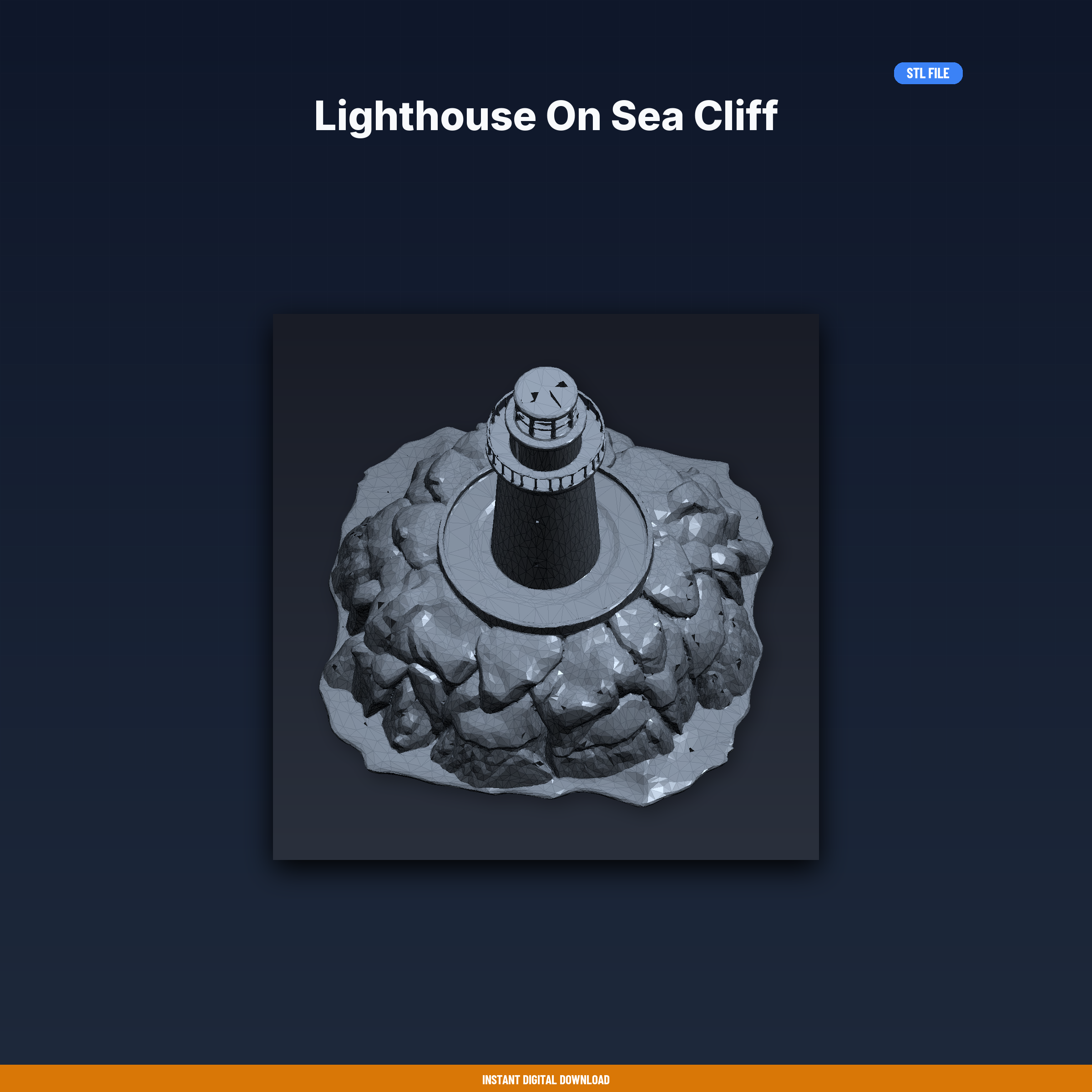 Lighthouse On Sea Cliff - 3D Printable STL File