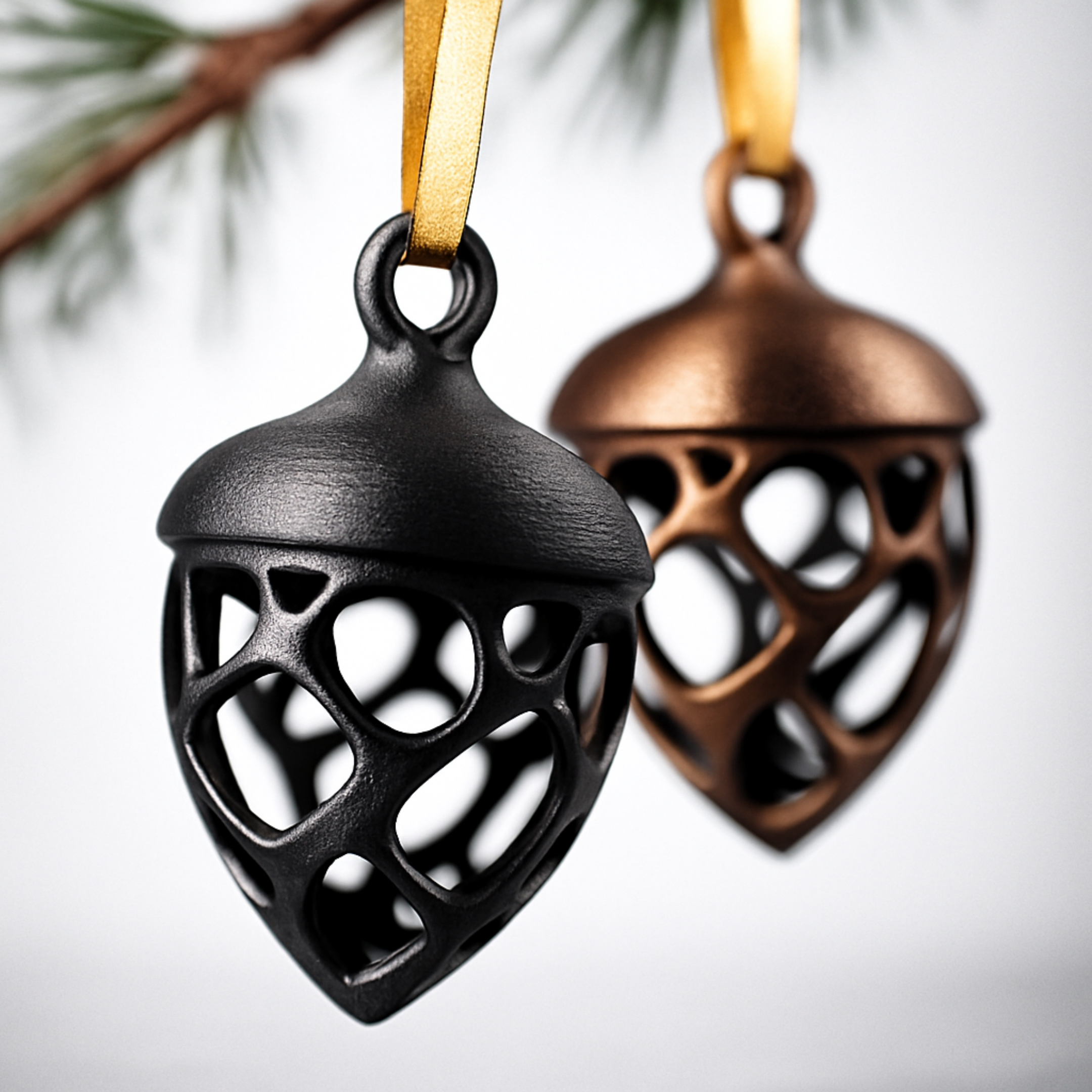 ACORN VORONOI ORNAMENT - MODERN CHRISTMAS DECORATION / WINTER DECOR