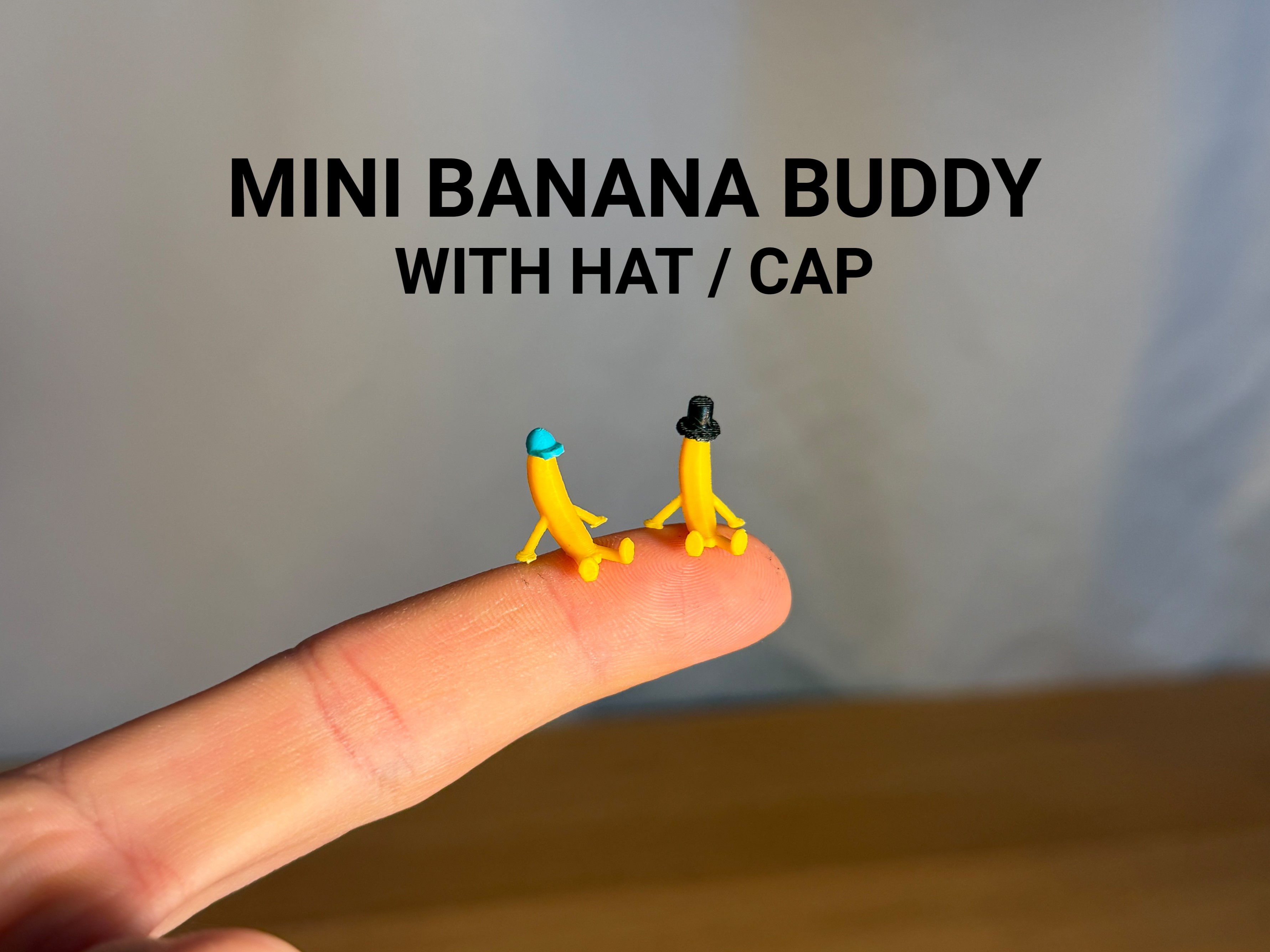 Mini Banana Buddy with Hat / Cap
