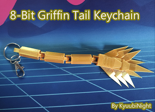 8-bit Articulated Griffin Tail Keychain