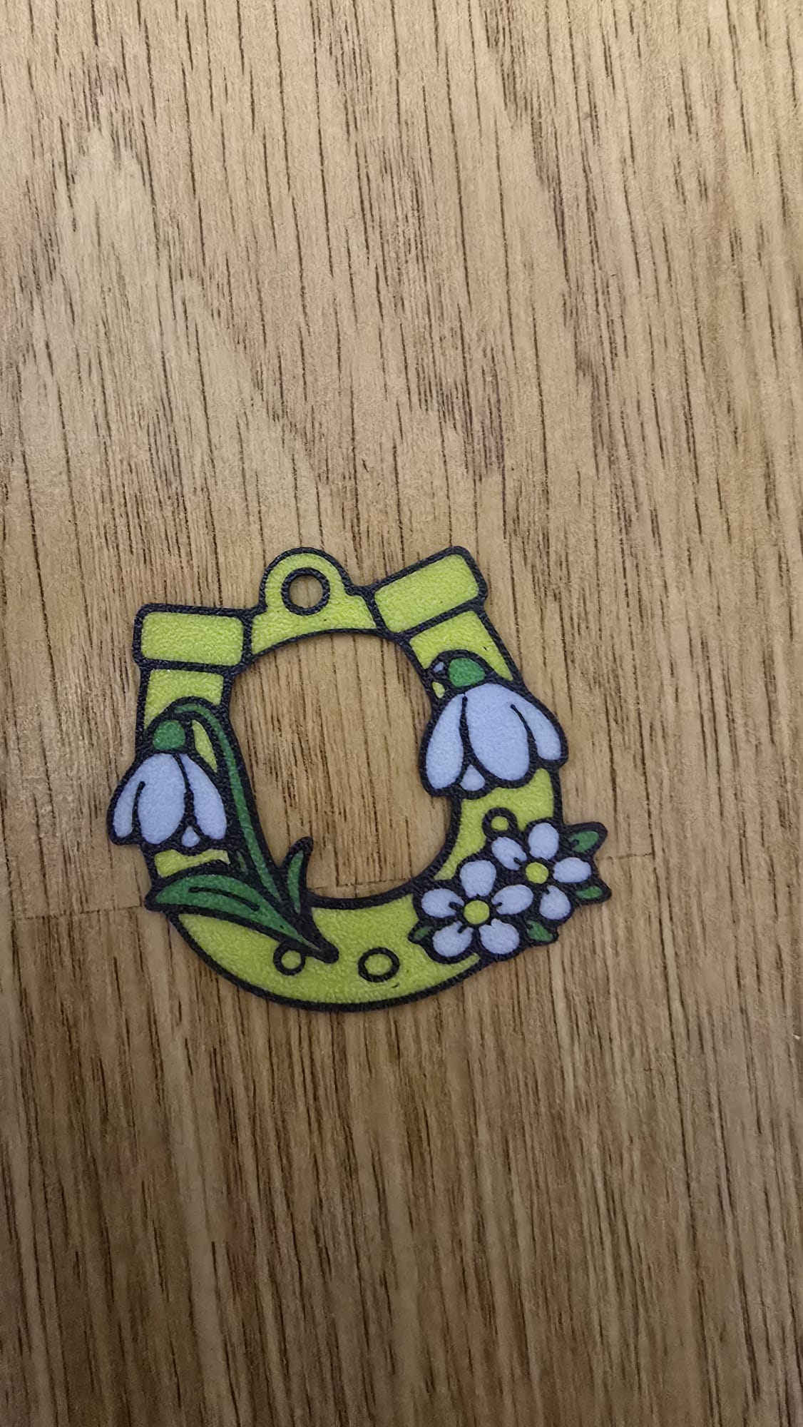 Horseshoe snowdrop martisor keychain