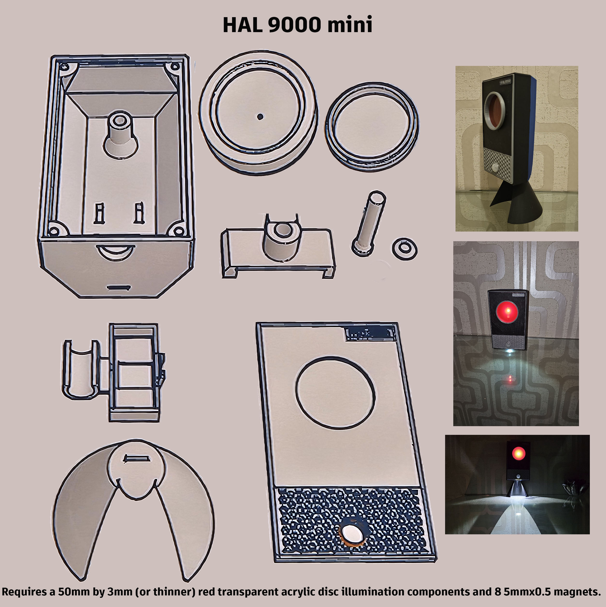 Mini HAL for desktop or wall. — miniatura 8