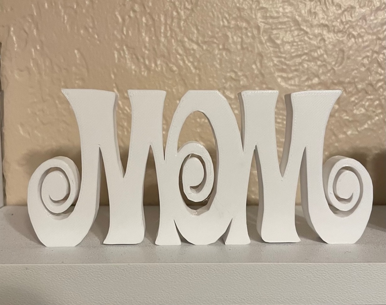 Wow Mom WordArt Sculpture by mbroachaz | Download free STL model ...