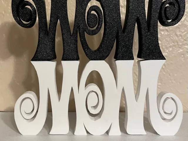 Wow Mom WordArt Sculpture