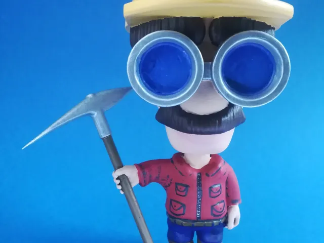 Miner construction worker cartoon figure