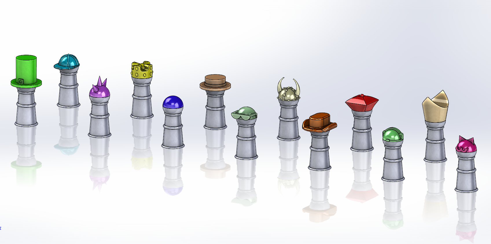 Game Pieces with Interchangeable Hats