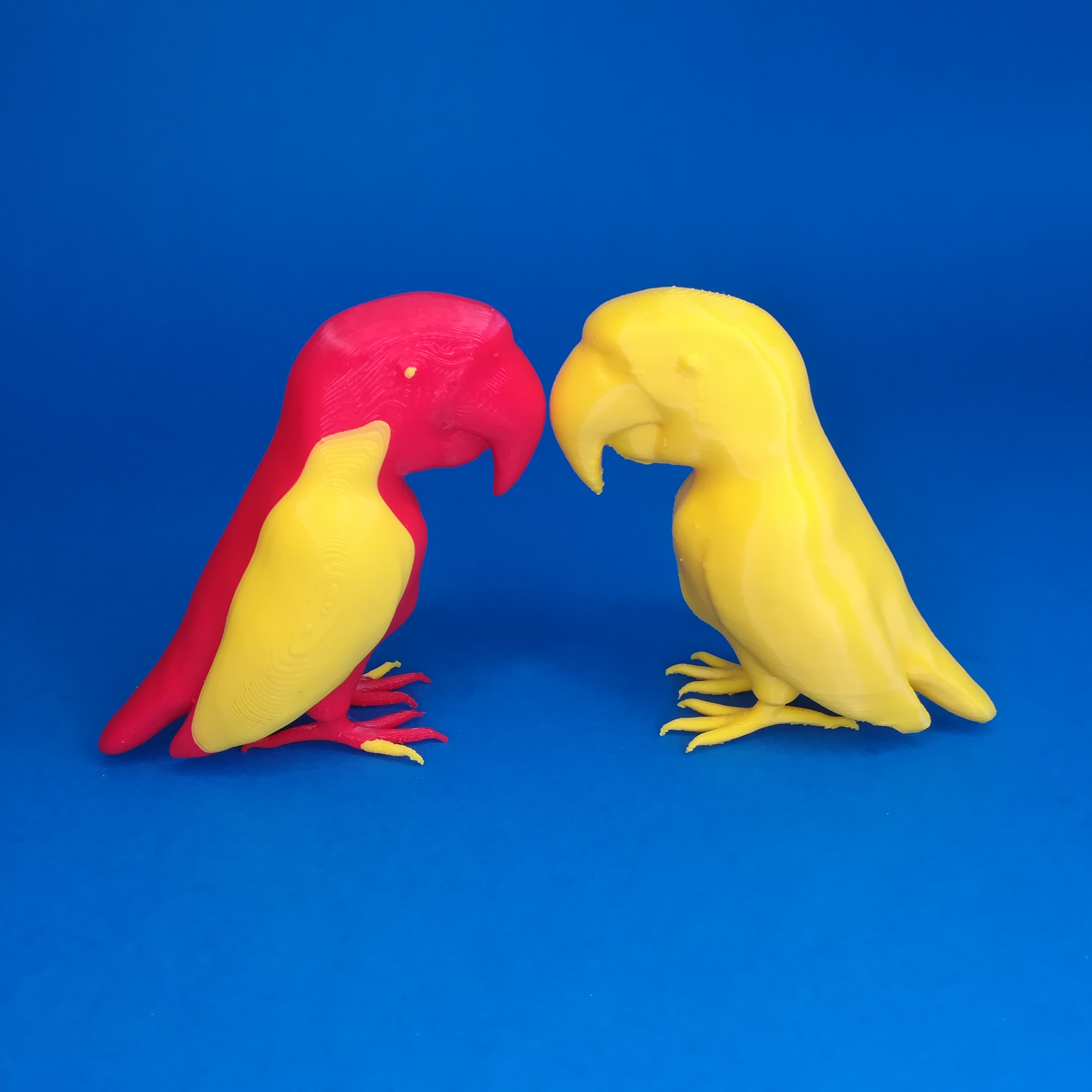 Sculpted model of a parrot singlecolor or multicolor