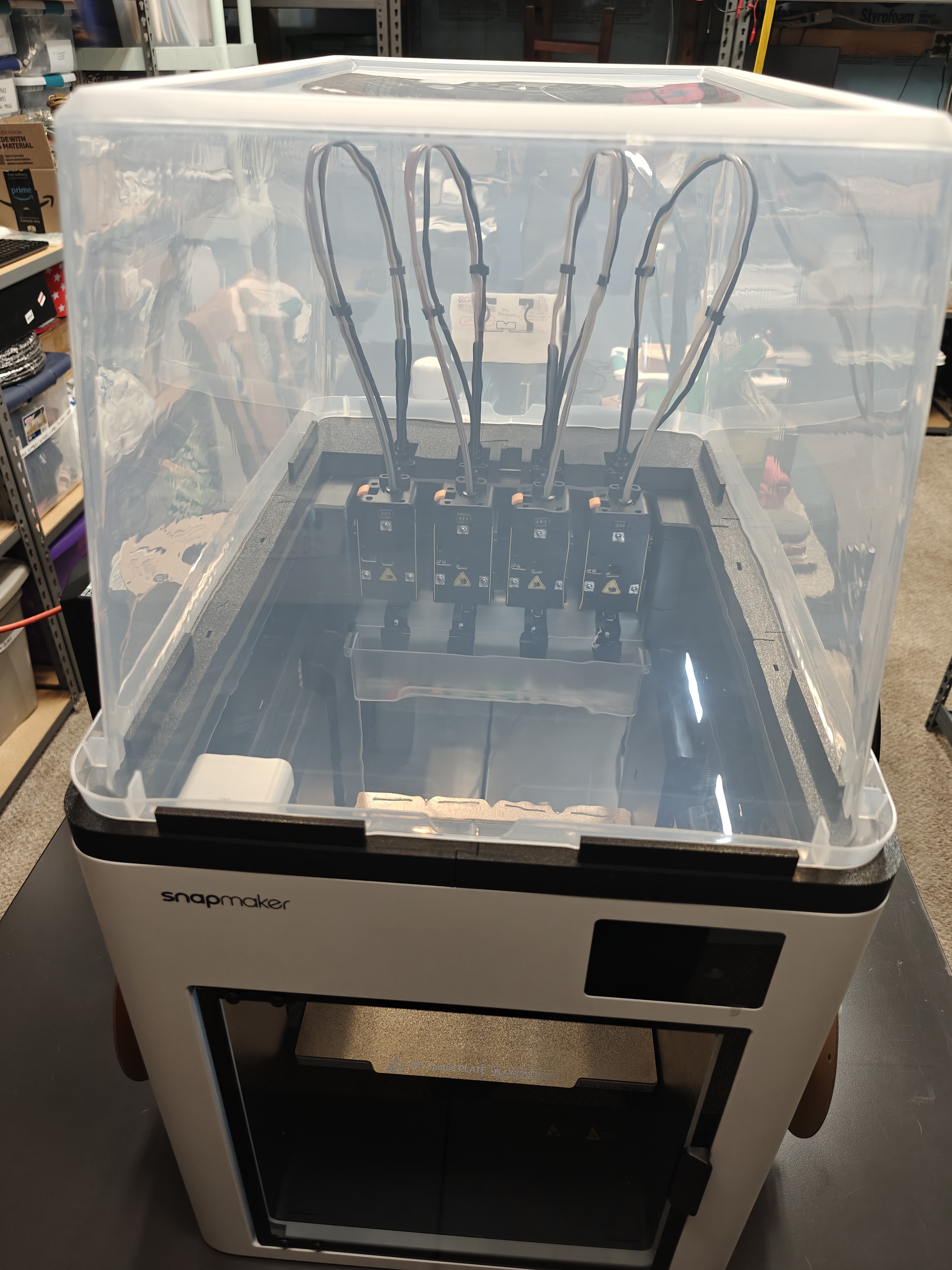 Snapmaker U1 Top using Walmart Sterilite 55L bin