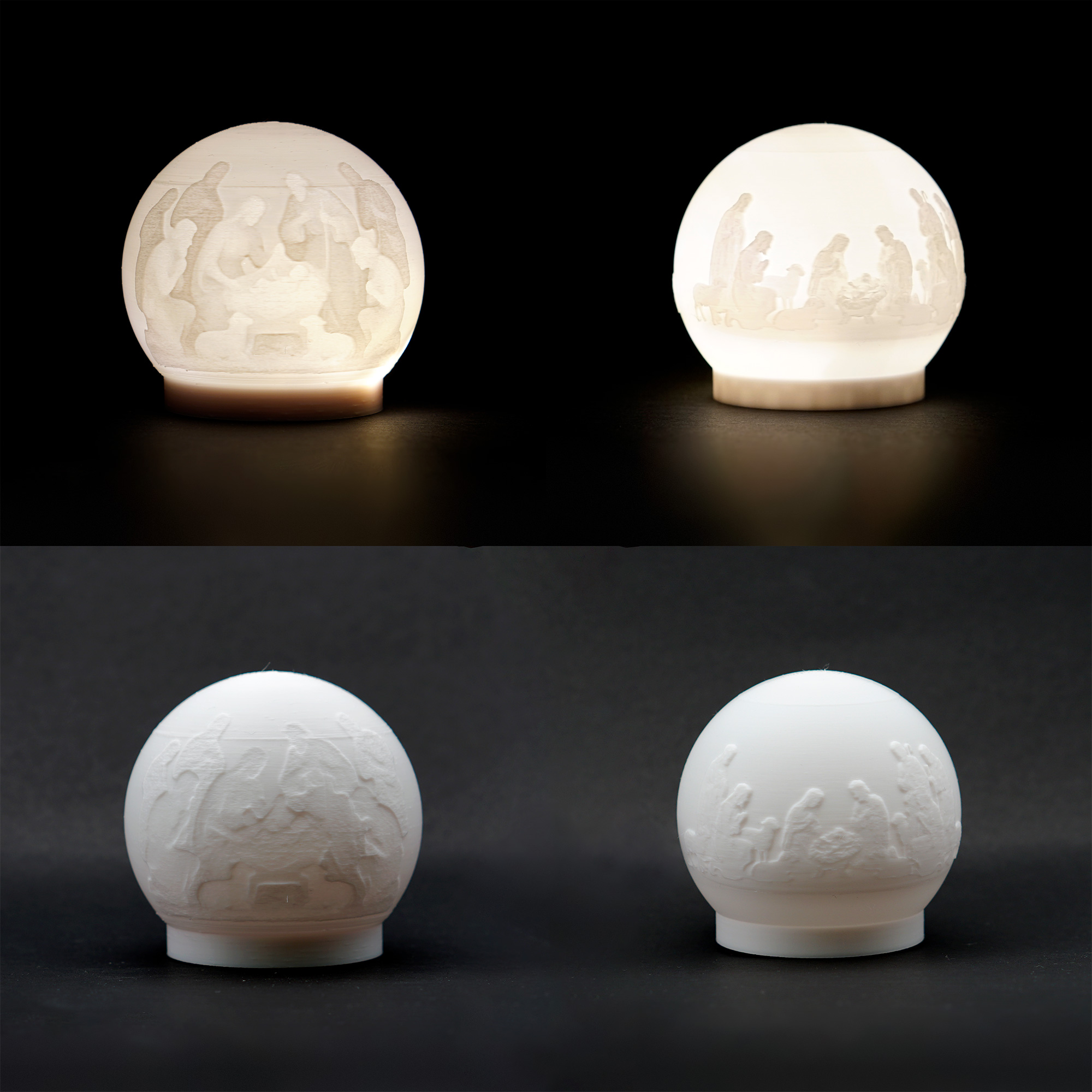 Christmas Nativity Scene Lithophane Sphere Lamp