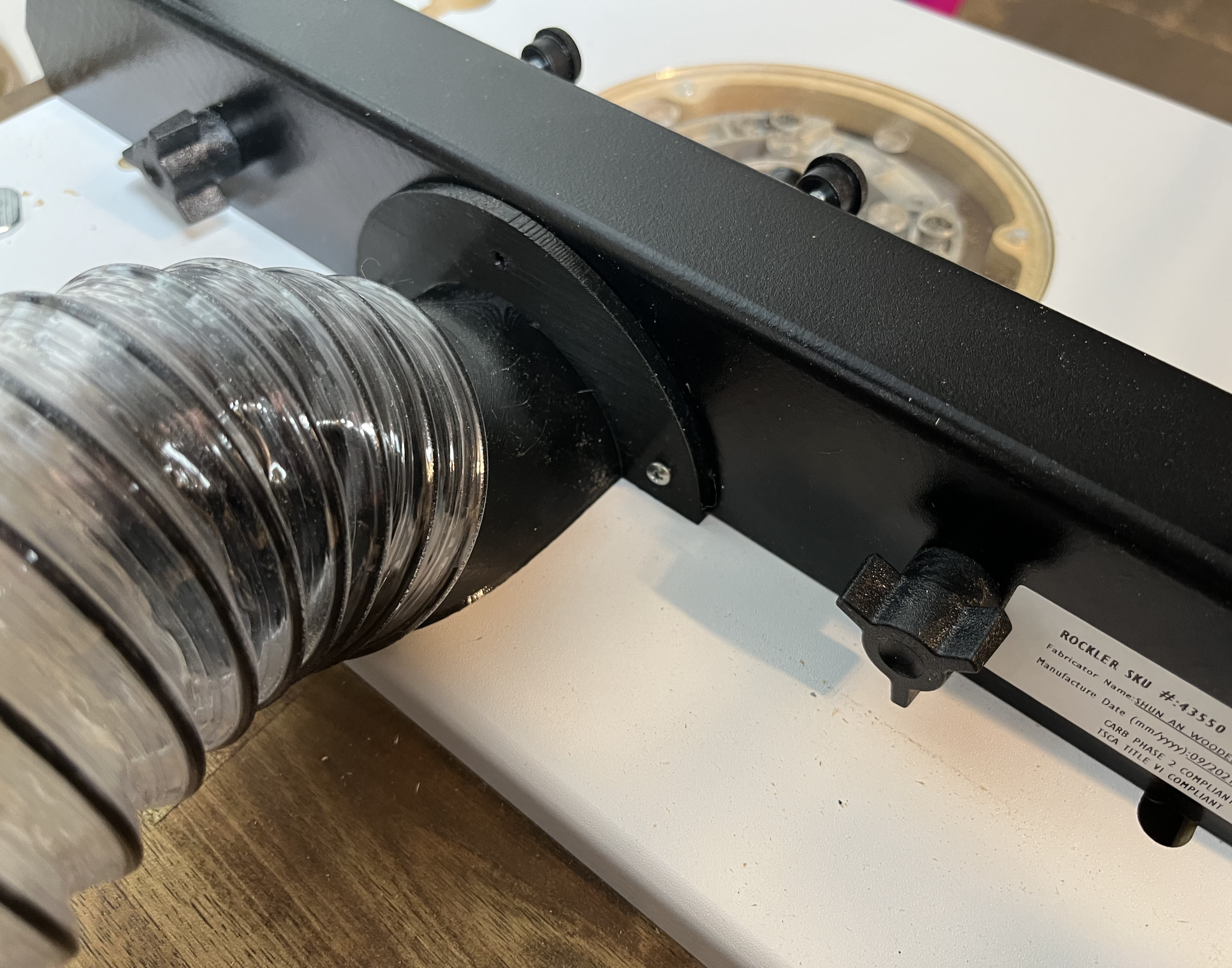Rockler Trim Router Table to 2 1/2" Hose Adapter