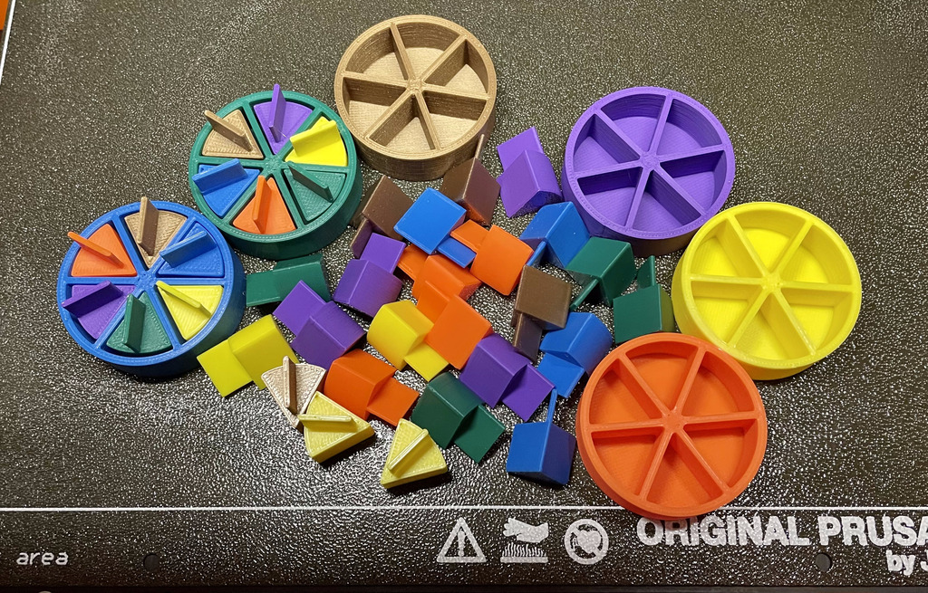 Bigger pie tokens and wedges w/ flags for Trivial Pursuit