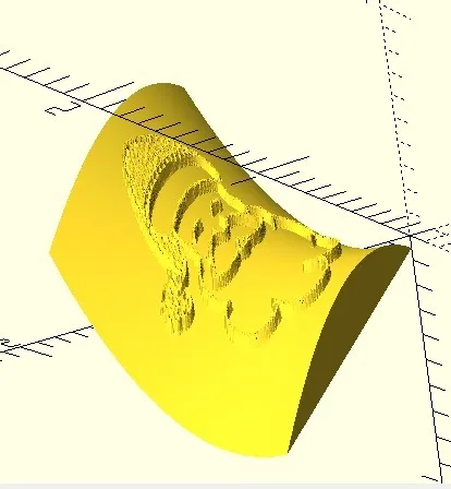 Wrap image on curved surface for OpenSCAD