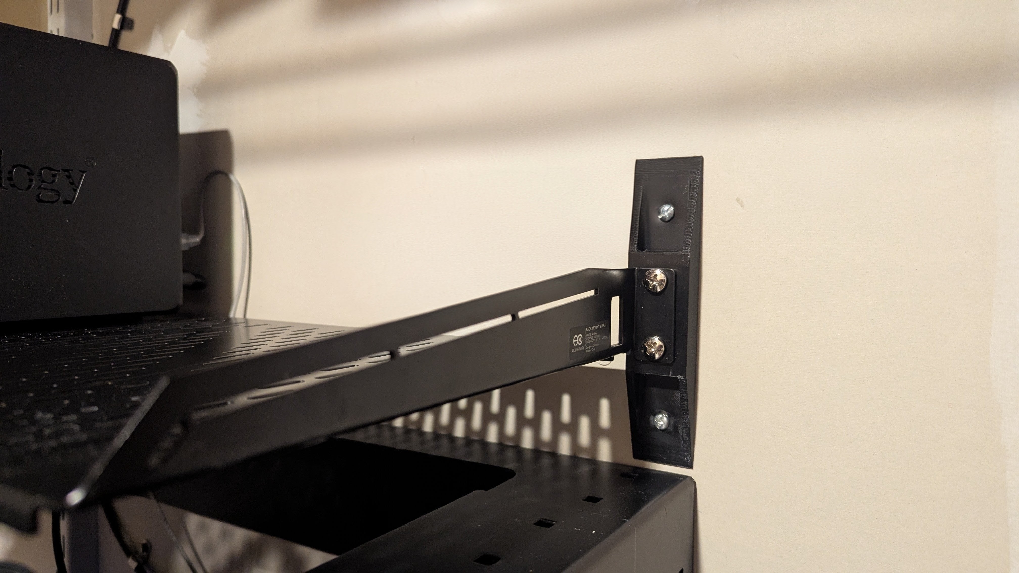 Wall Bracket for 1U Rackmount Shelf