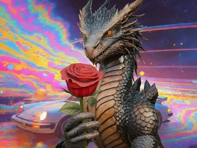 dragon with rose