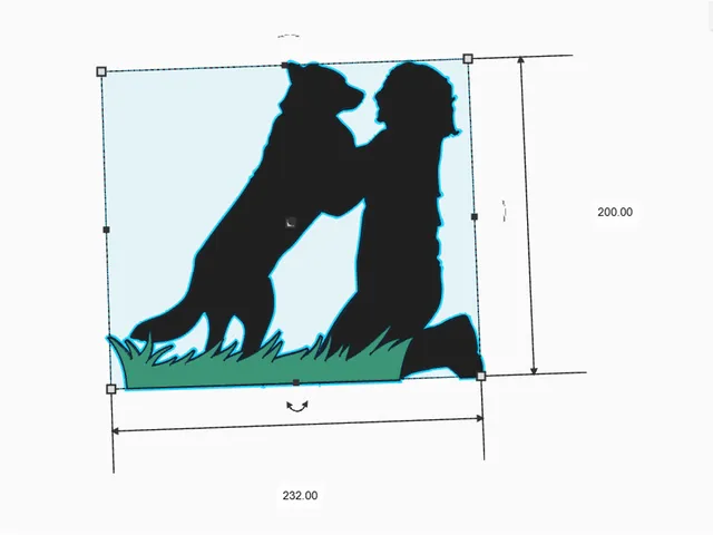 Girl and Dog Silhouette Wall Art / Arte de Pared Bicolor