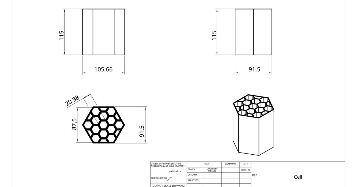 Hex set v2 - Hex Cells by Lars Birger Bergmål, Download free STL model