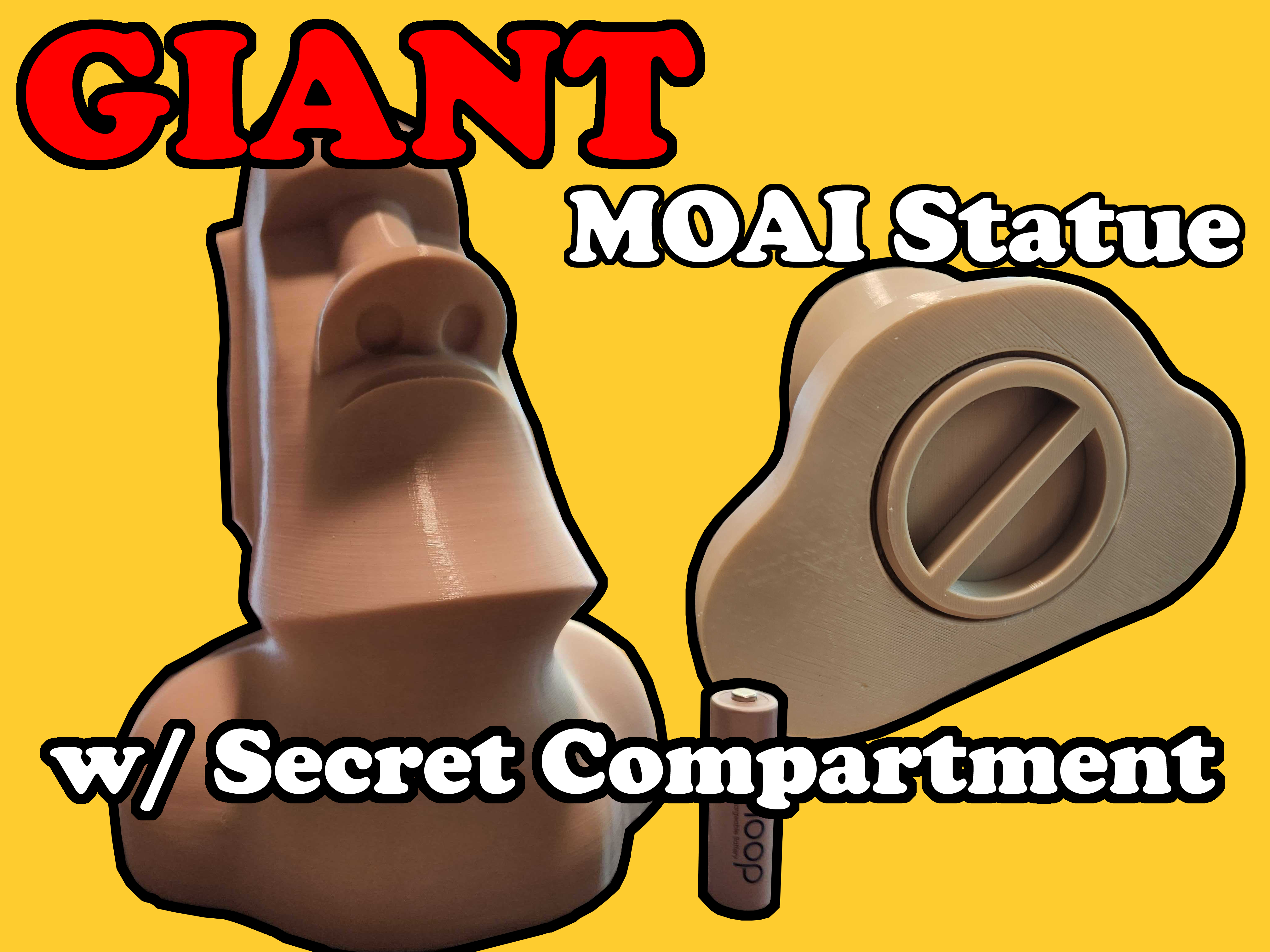Giant MOAI Statue w/ Secrect Compartment