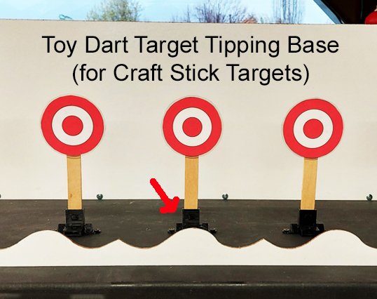 Tip-Back Target Base for Craft Stick Targets for Toy Darts (1 & 2 Arm)