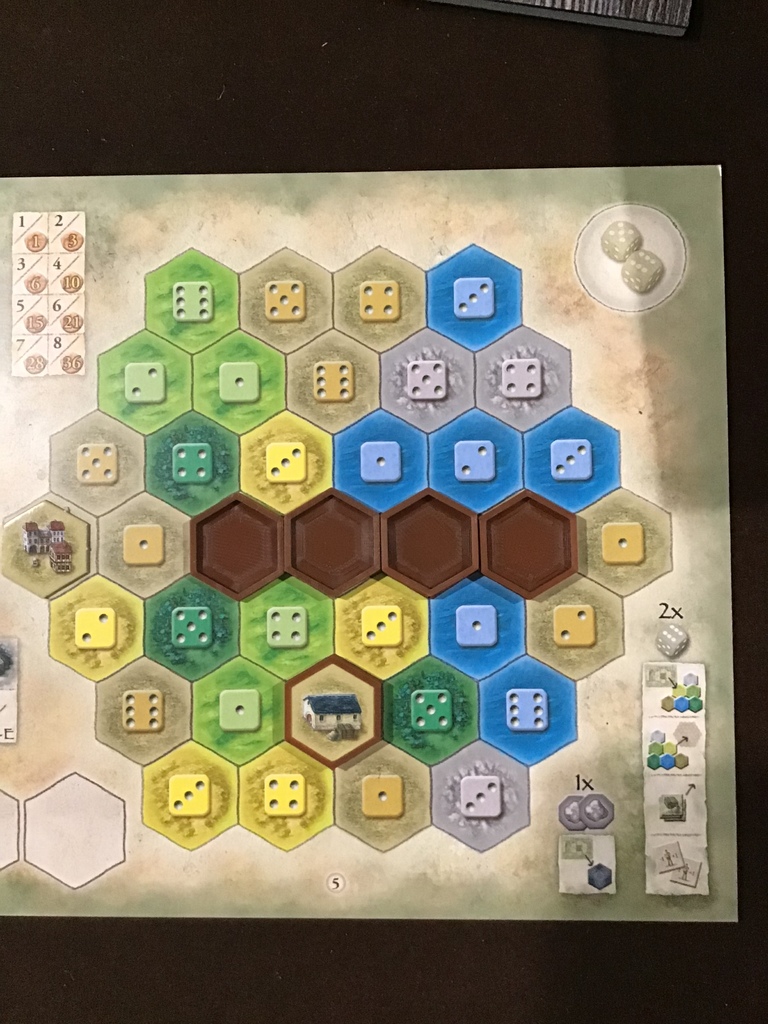 The Castles of Burgundy Board Game Hex Token Capsules by schleprocker