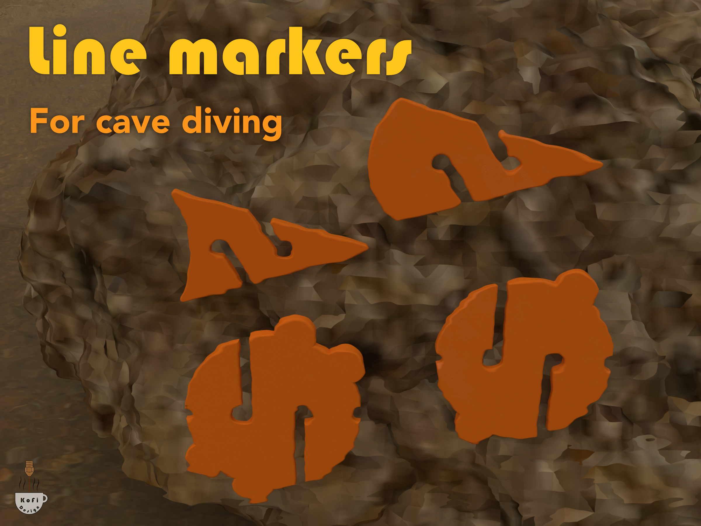 Cave diving line markers