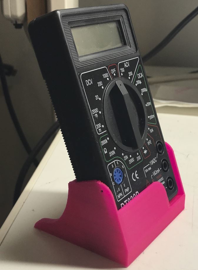 Multimeter cradle stand for cheap DT830B and similar multimeters