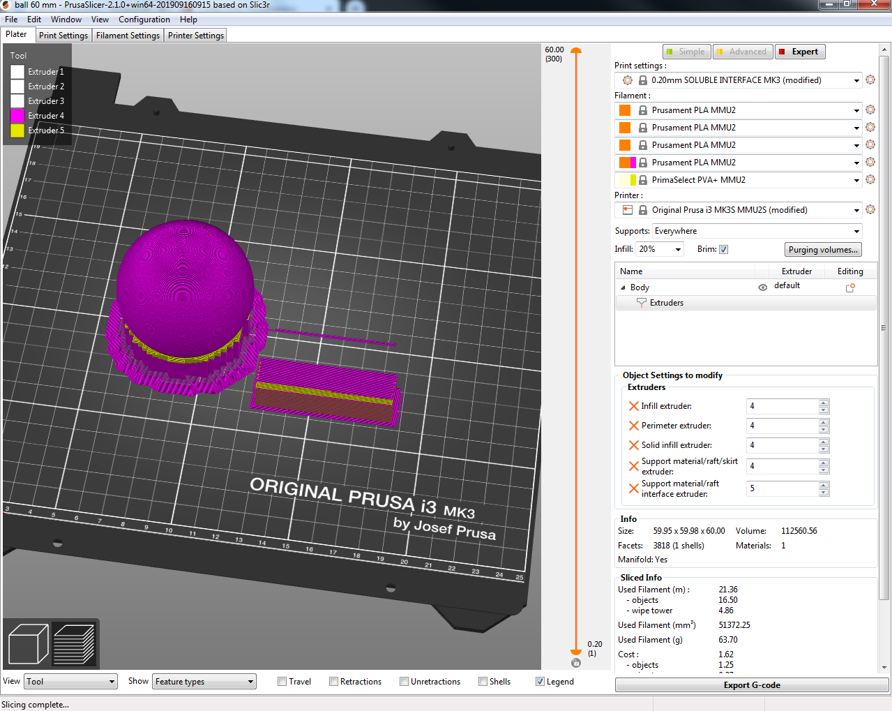 Ball 60 mm Diameter MMU Soluble Supports by Matt | Download free STL ...