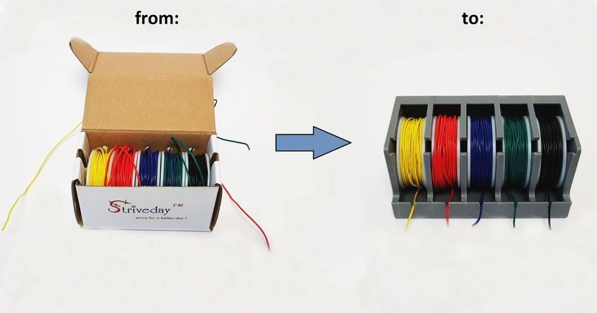 Spool Holder for 5x AWG22 Silicone Wire #3DThursday #3DPrinting « Adafruit  Industries – Makers, hackers, artists, designers and engineers!