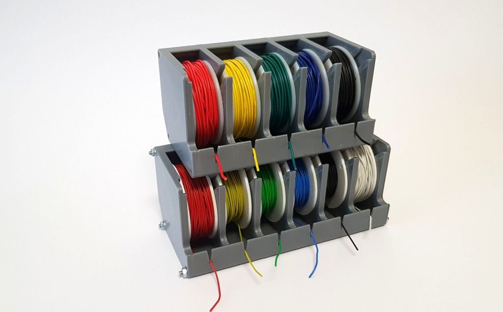 Spool Holder for 5x AWG22 Silicone Wire #3DThursday #3DPrinting
