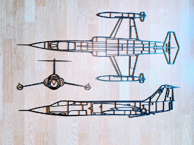 F-104 Starfighter Full Display - Wallart - Deko - Blueprint