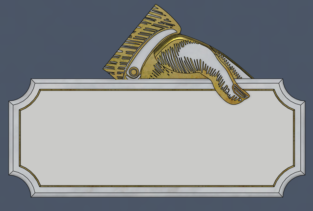 Name Plate w Antique Hand