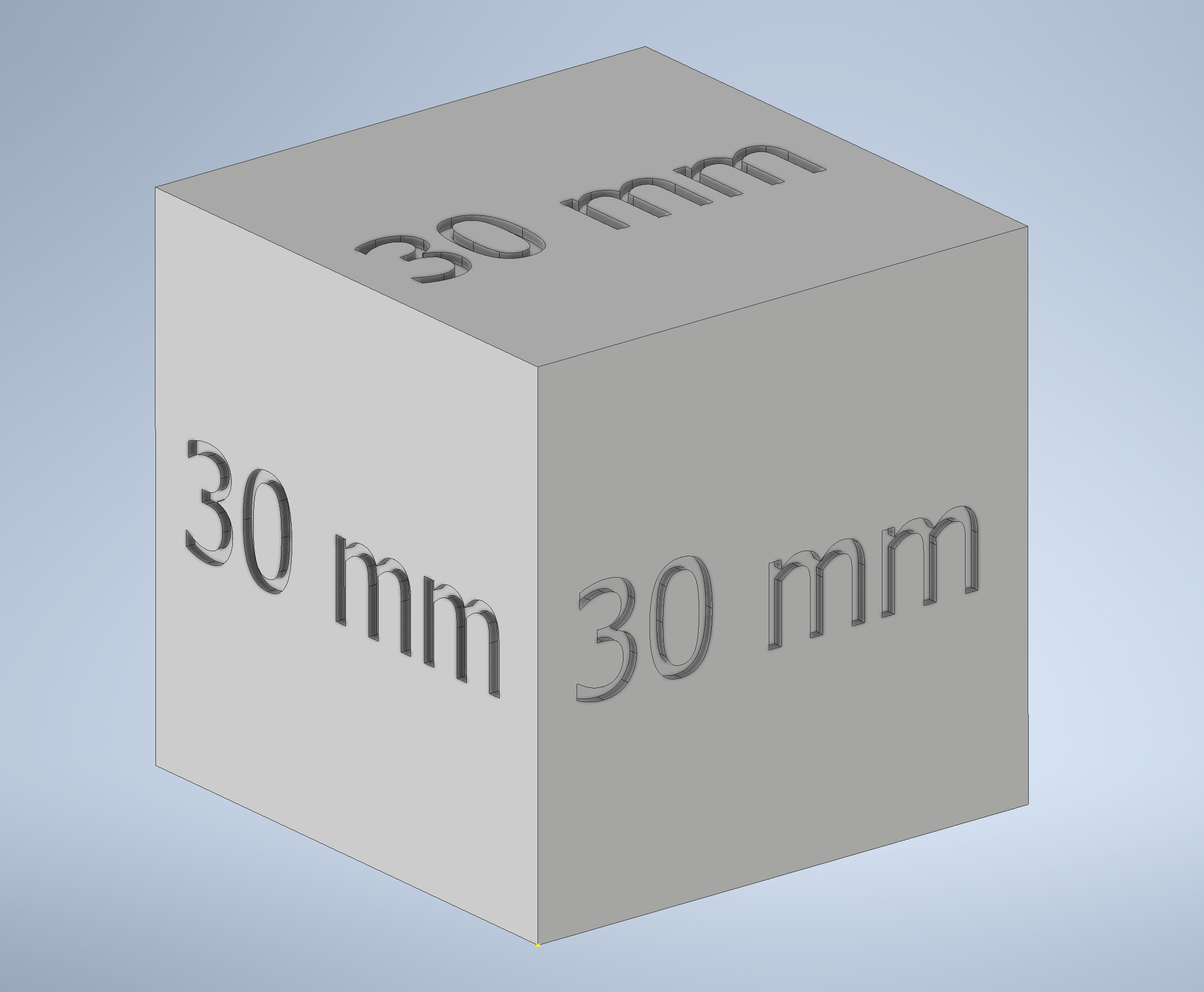 30x30x30 mm cube