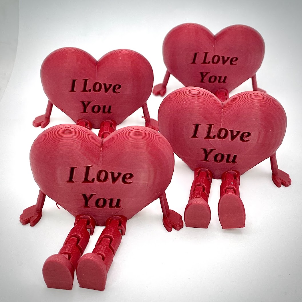 Valentine Heart with movable legs - I love You