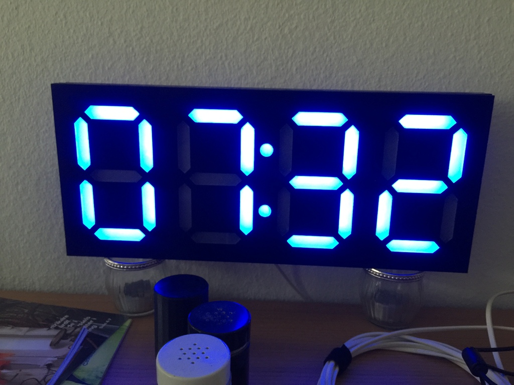 Large 7 segment clock