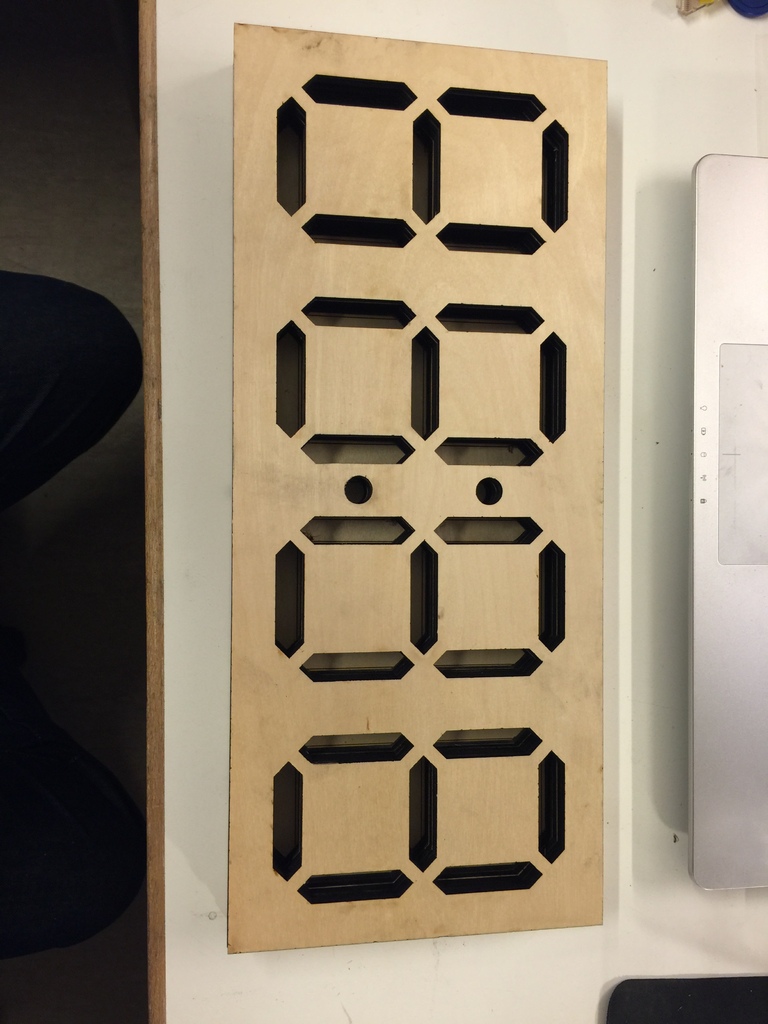 Miniatura 8 do modelo 3D Large 7 segment clock