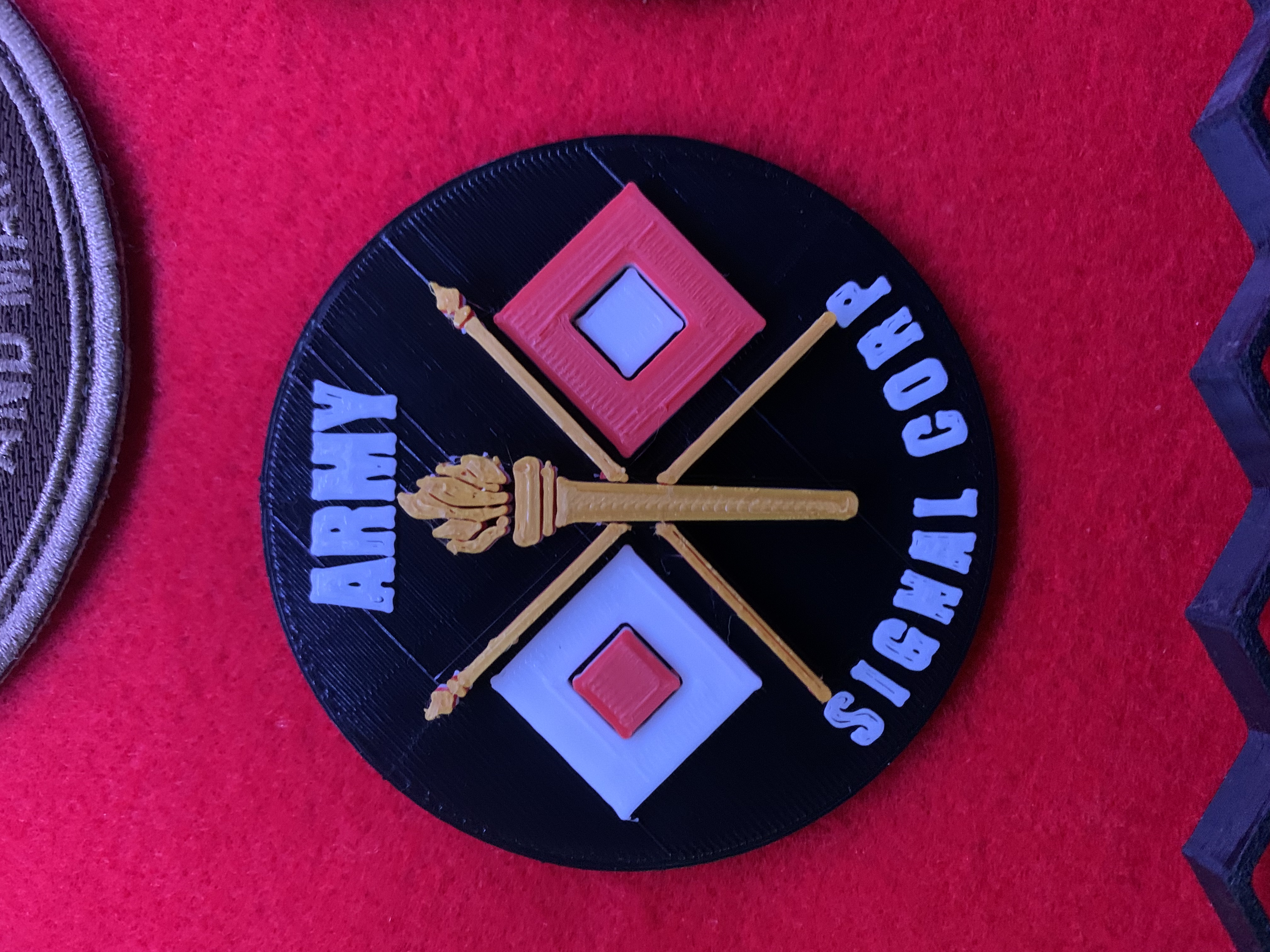 Army Signal Corp Logo (multi layer for single extruder)