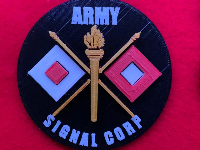 Army Signal Corp Logo (multi layer for single extruder)